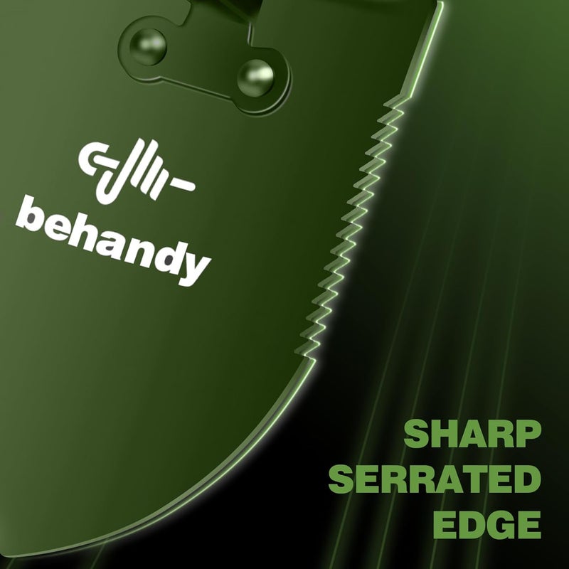 Behandy 18.5" Folding Shovel, Tri-Fold Collapsible Shovel for Car, Camping Shovel, Military Entrenching Tool for Gardening, Camping, Digging Dirt, Sand, Snow, Off Road, Portable Car Emergency kit - Image 4