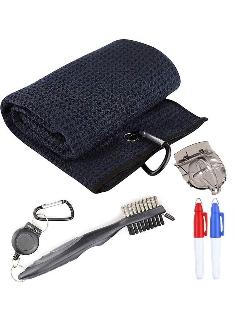 Generic Golf Essentials Kit,Golf Towel,Cleaning Brush,Golf Ball Alignment Kit,Repair Tool Golf Ball & Tee Holder - Image 4