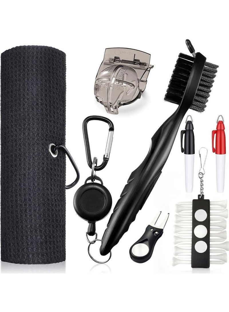 Generic Golf Essentials Kit,Golf Towel,Cleaning Brush,Golf Ball Alignment Kit,Repair Tool Golf Ball & Tee Holder - Image 1
