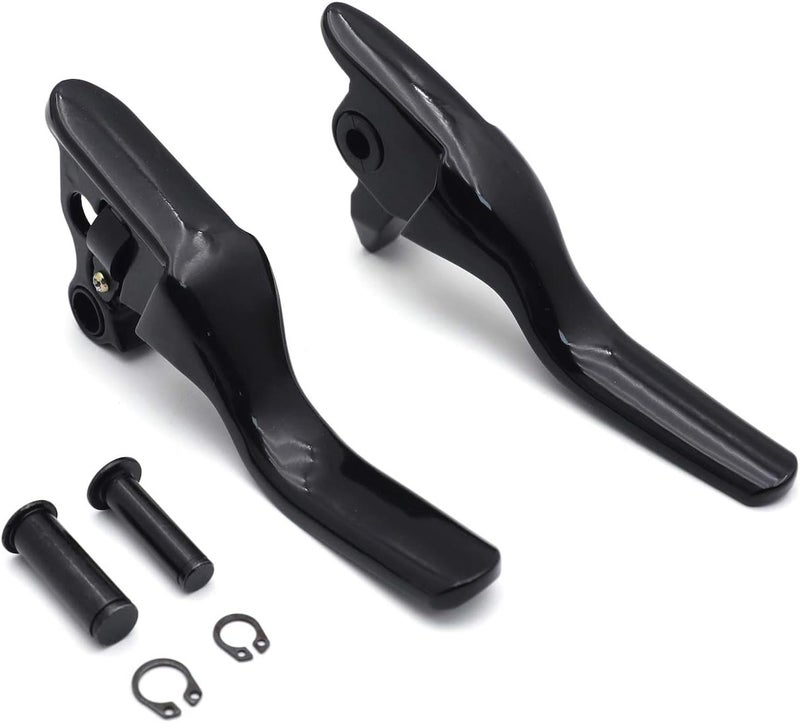 HK MOTO Black Brake Clutch Short Hand Levers for Harley 2008-2013 Touring Trike - Image 1