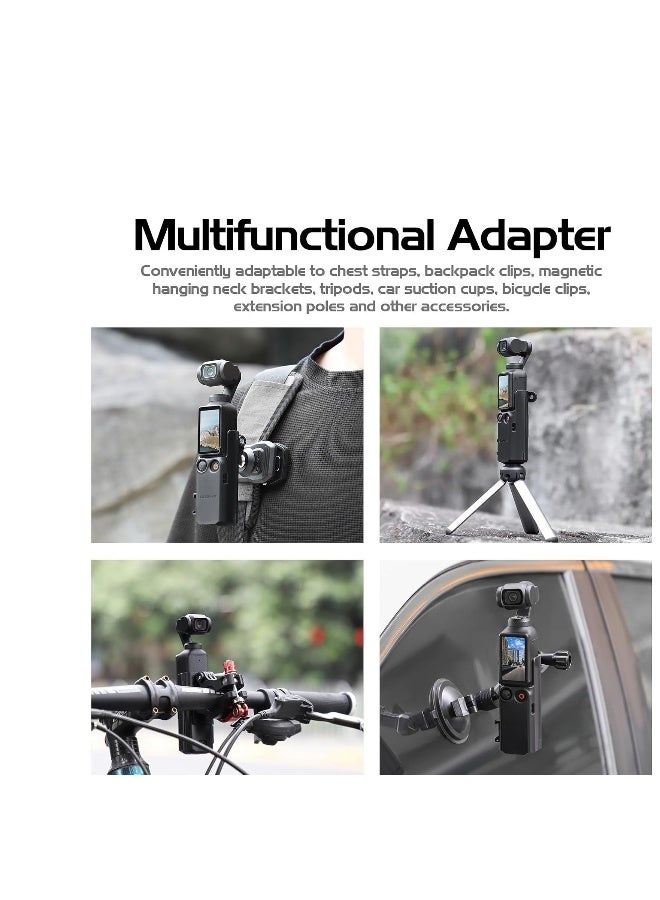 محول تمديد Pocket 3، إطار مقبض محول الكاميرا مزود بحذاء بارد متوافق مع ميكروفون الإضاءة وحامل ثلاثي القوائم وقاعدة حقائب الظهر ومشبك دراجة لدعم ملحقات DJI Osmo Pocket 3 - Image 5