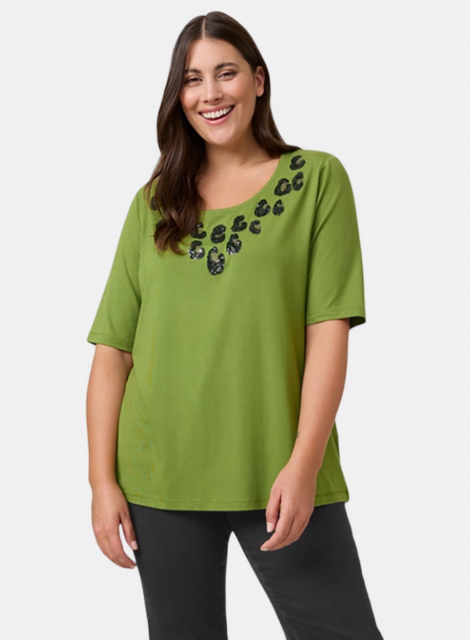GERRY WEBER Top With Mid-Length Sleeves And Sequin Embellishment  - Image 1