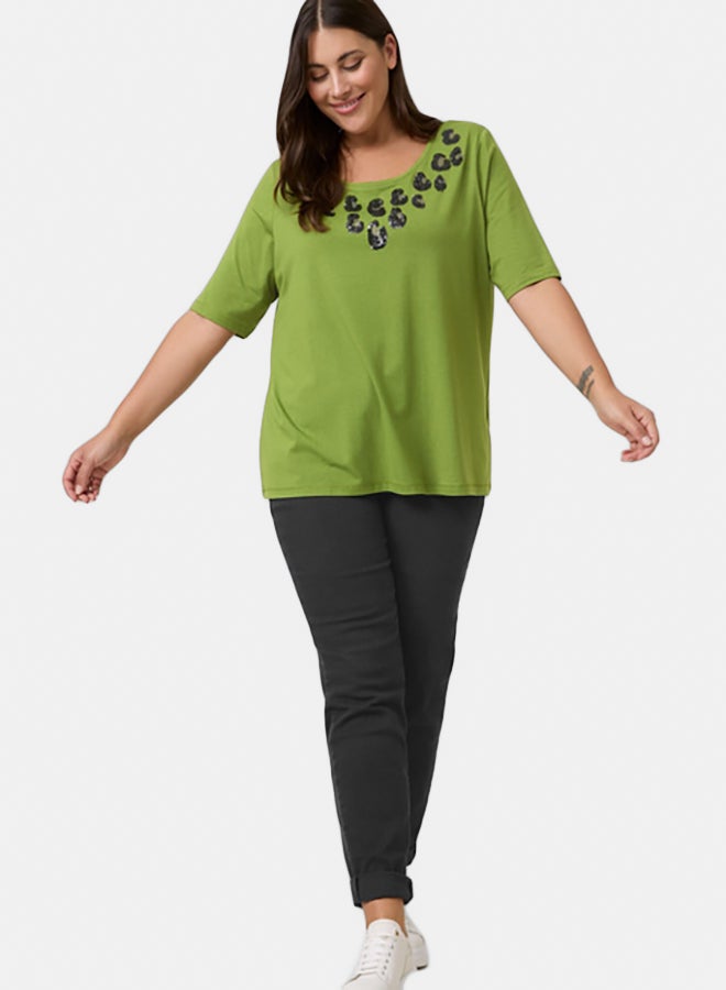 GERRY WEBER Top With Mid-Length Sleeves And Sequin Embellishment  - Image 3