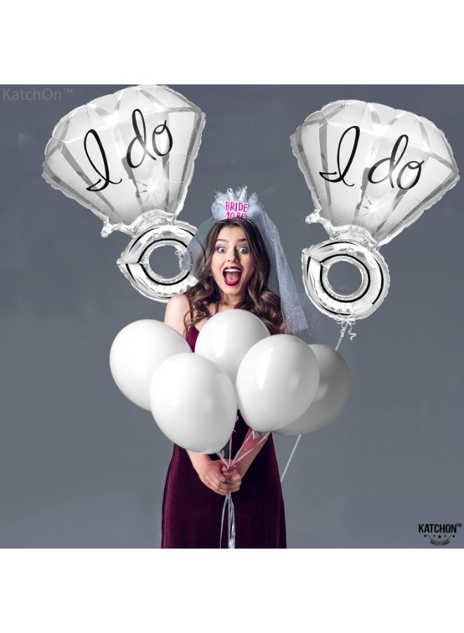 كاتشون بالون فضيّ من قطعتين على شكل خاتم ألماس - ٢٥ بوصة | ديكورات حفلات الخطوبة، الزفاف، حفلات توديع العزوبية، وحفلات توديع العزوبية | بالونات "أفعل" | ديكورات حفلات توديع العزوبية - Image 5