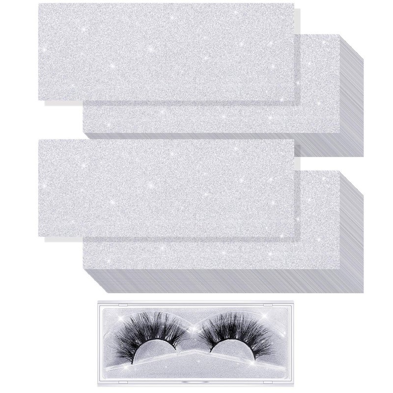 Blulu 50 Pcs Lash Box Internal Glitter Background Paper Rectangle Cardstock for False Eyelashes Storage Case Holder Makeup Cosmetic Container, No Box - Image 1