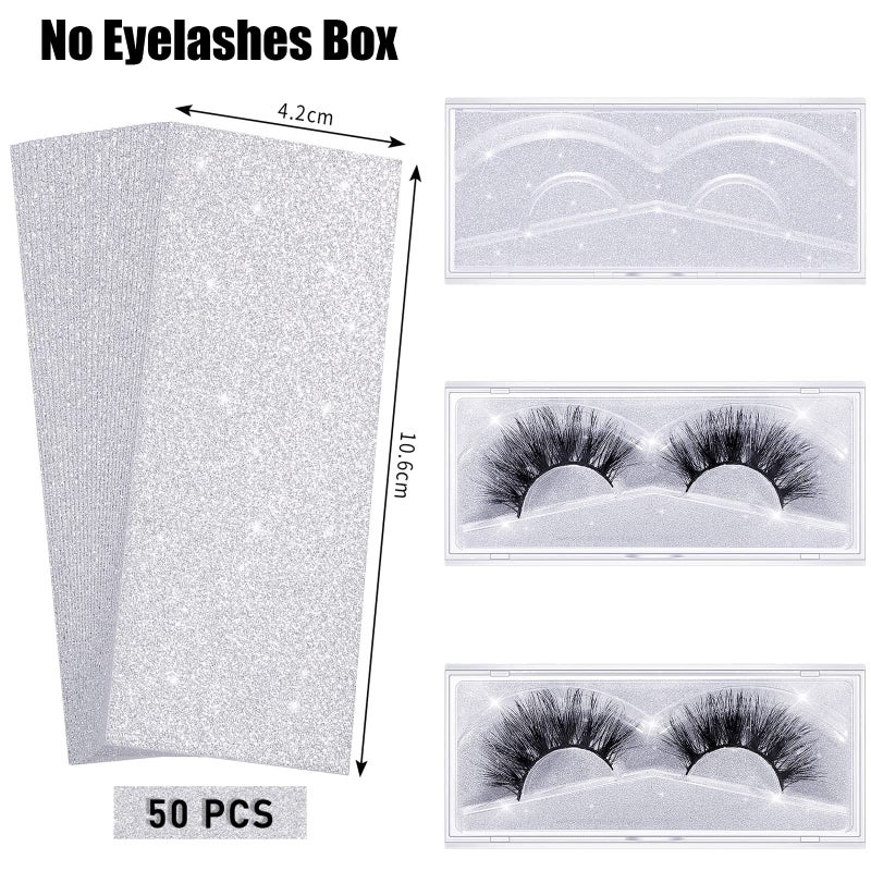 Blulu 50 Pcs Lash Box Internal Glitter Background Paper Rectangle Cardstock for False Eyelashes Storage Case Holder Makeup Cosmetic Container, No Box - Image 2