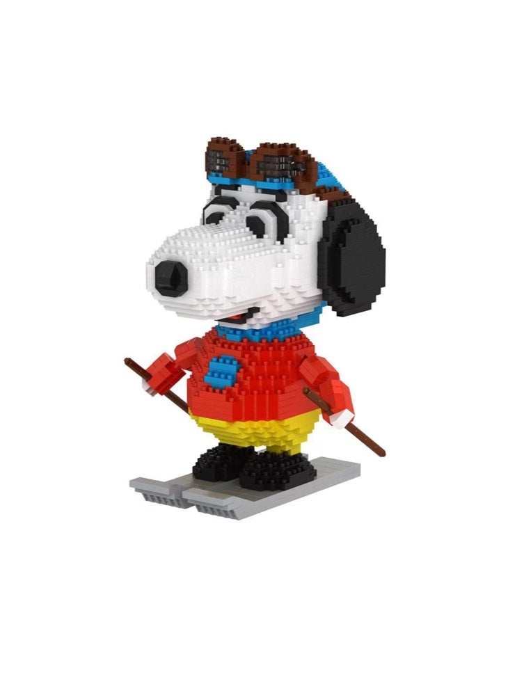 سنوبي طقم مكعبات بناء سنوبي للتزلج 1580 قطعة تمثال رياضي شتوي بنظارات وزحافات طوب ABS آمن هدية قابلة للتحصيل للمعجبين - Image 1