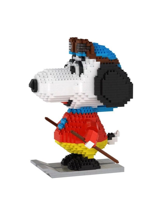 سنوبي طقم مكعبات بناء سنوبي للتزلج 1580 قطعة تمثال رياضي شتوي بنظارات وزحافات طوب ABS آمن هدية قابلة للتحصيل للمعجبين - Image 2