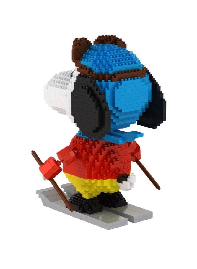 سنوبي طقم مكعبات بناء سنوبي للتزلج 1580 قطعة تمثال رياضي شتوي بنظارات وزحافات طوب ABS آمن هدية قابلة للتحصيل للمعجبين - Image 3