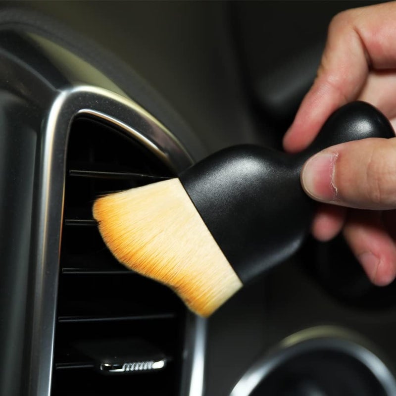 AOCISKA Car Interior Detailing Brush,Soft Bristle Cleaning Brush Car Detailing Brush Dusting Brush,Car Interior Cleaning Tool,Auto Detail Brush Car Dash Duster Brush (Brown) - Image 2