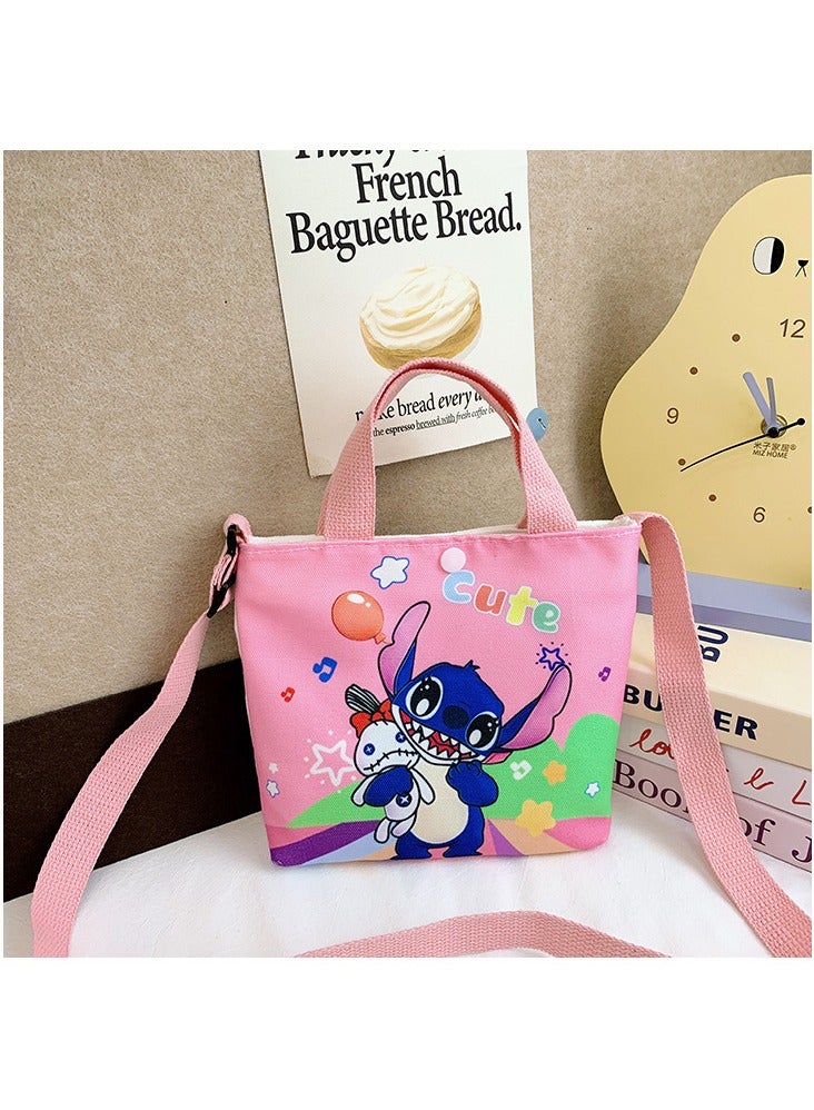 Stitch canvas bag bag new cartoon cute handbag primary school shoulder bag kindergarten kids crossbody bag - Image 1