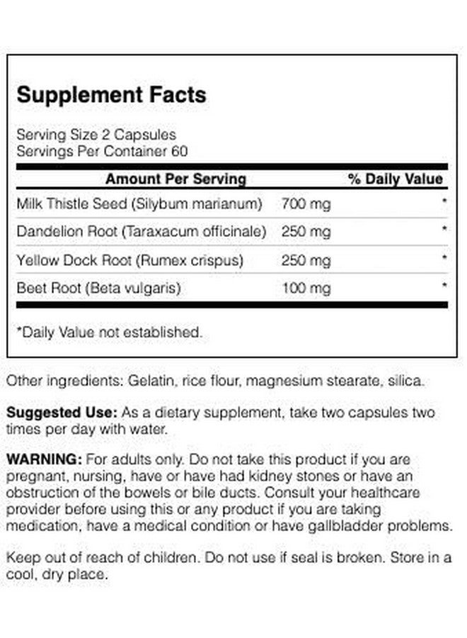 SWANSON Milk Thistle Dandelion & Yellow Dock 120 Caps - Image 3