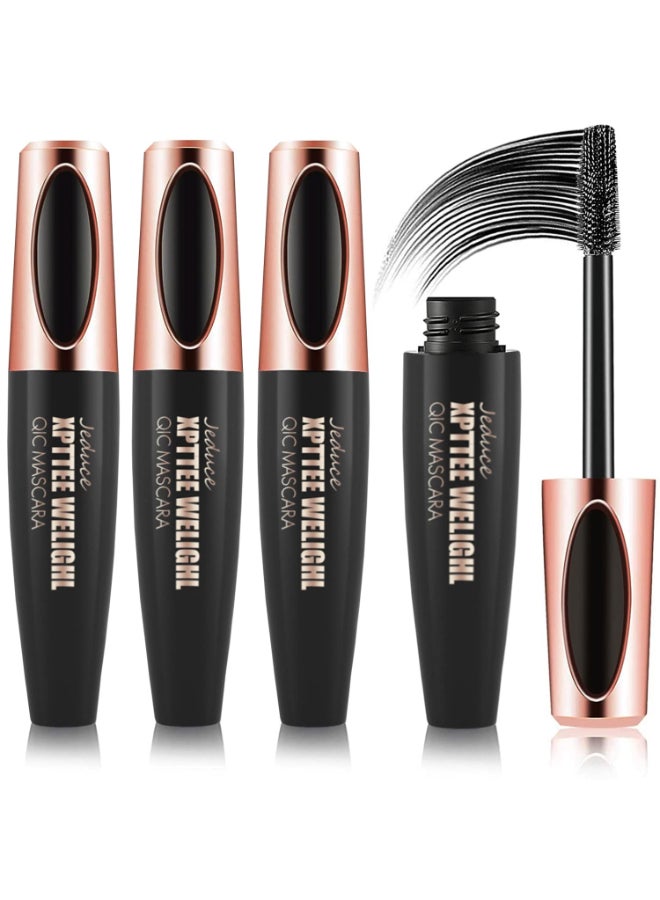 Alisesun 4D Silk Fiber Lash Mascara Extension Voluminous Fiber Mascara Waterproof SmudgeProof LongLasting No Flaking No Clumping All Day Exquisitely Full 3 Packs - Image 3