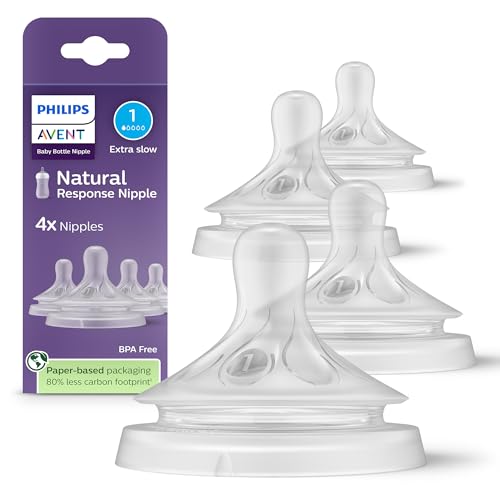 Avent حلمات فيليبس أفينت للاستجابة الطبيعية، تدفق بطيء إضافي (تدفق 1)، عبوة 4، SCY961/44 - Image 4