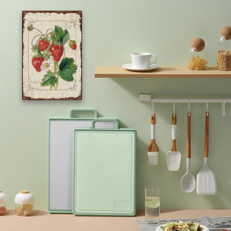 SUPERDANT Strawberry Metal Tin Signs Fruits Metal Signs Retro Fruits Wall Decor Plaque Outdoor Garden Decor Vintage Wall Art Poster for Fruit Shop Kitchen Livingroom Bedroom Cafe Bar Girl's Room Decoration - Image 5