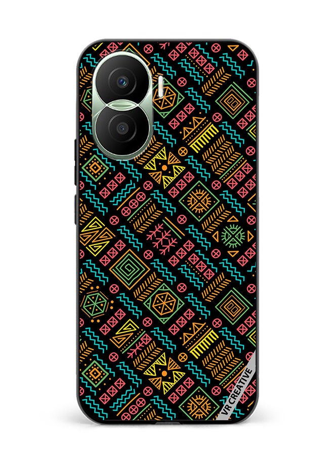 VR CREATIVE Protective Case Cover For Honor Play7T Pro Mayan Patchwork Design Multicolour - Image 1