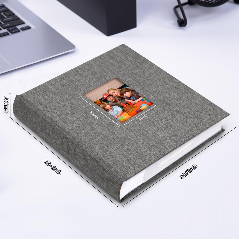 Aevdor 240 Pockets Photo Photo Album 5x7 مع مساحة كتابة كبيرة السعة 5x7 ألبوم صور يحمل 240 صورة غلاف الكتان حمض الصفحات الحرة 5x7 كتاب الصور مع ملاحظات لالتقاط صور عائلة الطفل (رمادي) - Image 5