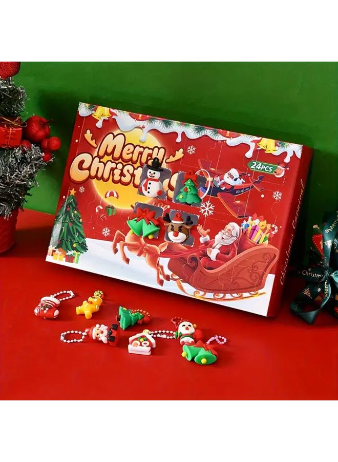 24 Day Advent Calendar Favor Packs With 24 Individual Activity Boxes Like Set No Assembly Required Plastic Multi Item Party Favors And Tree Ornaments With Numbered Doors And Color Coded Labels For Christmas Celebrations Durable Reusable Holiday Calendar Gift Set For Family Activities And Party Decorations Classic Style With Colorful Characters And Icons Festive Fun Set Advent Calendar Gifts Christmas Decorations For Home Christmas Gift Ideas - Image 1