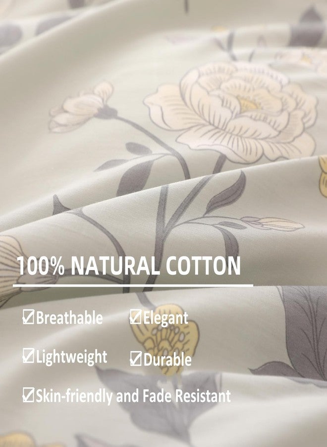 OAITE Duvet Cover Set,100% Cotton Comforter Cover with Floral Pattern Duvet Cover Set,Soft Bedding Set Includes with 3 Piece (2 Pillow Shams,1 Duvet Cover) - Image 5
