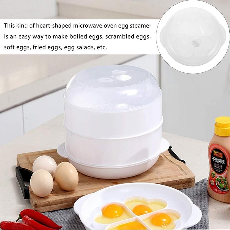 Microwave Egg Poacher and Cooker Mold, Heart-shaped Steamed Egg Maker, Microwave Cookware for Healthy Breakfast and Stovetop Use - Image 4