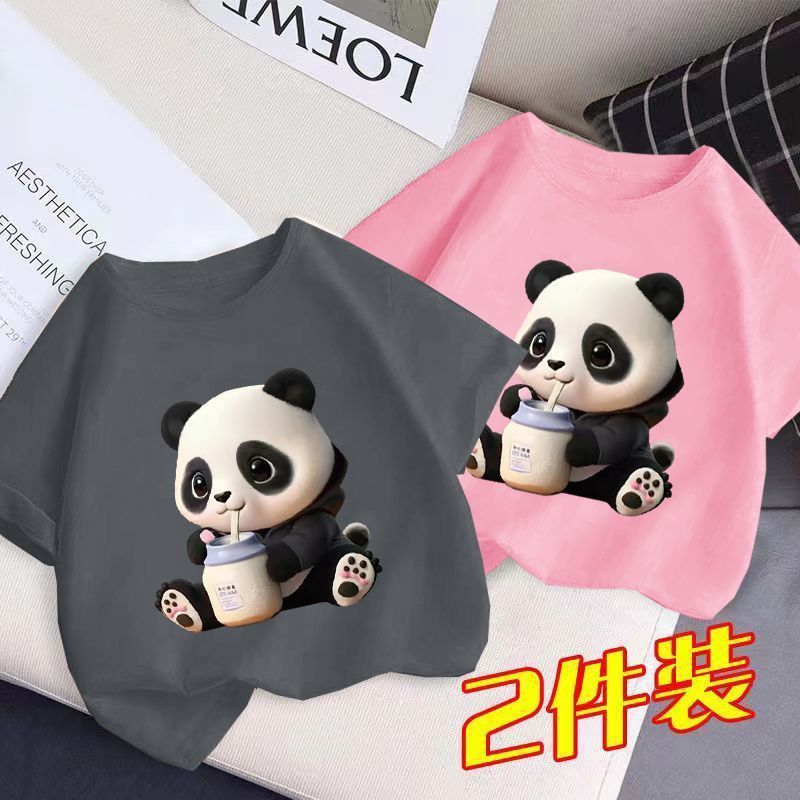 Men'S And Women'S Fashionable Short-Sleeved T-Shirt Children'S Summer Western Style Half-Sleeved Top T-Shirt Big Boy'S Handsome Trendy - Image 1