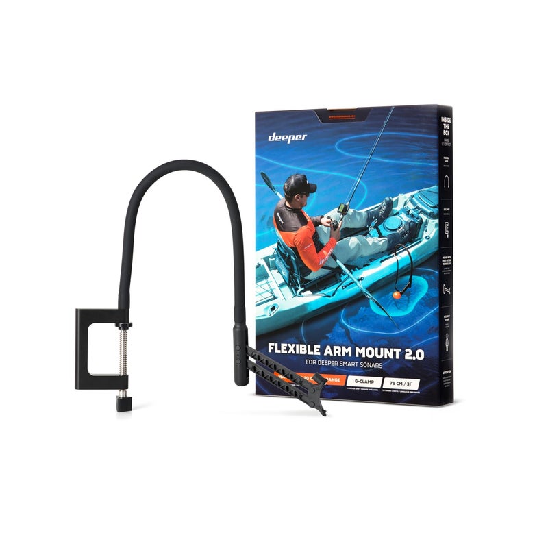 DEEPER ITGAM0007 Deeper Flexible Arm Mount 2.0 for Boats/Kayaks, Black , 80cm - Image 1