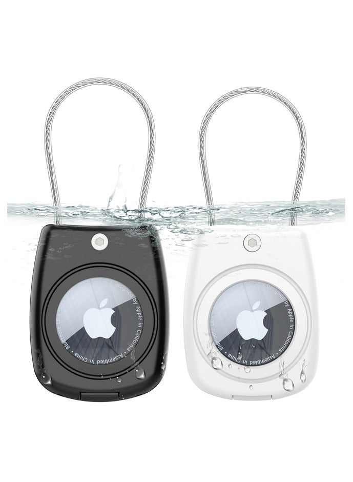 2 PCS Air tag Holder for Air tag Keychain Case with Screen Protector,IP68 Waterproof for Air Tags Key Chain for Apple Tag GPS Tracker - Image 1