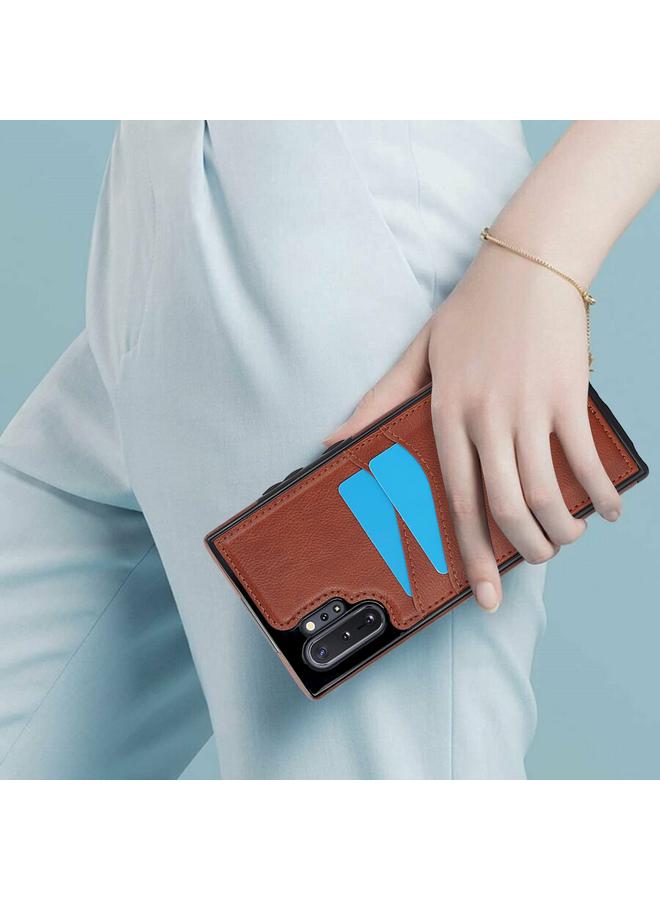 erorex Case For Samsung Galaxy Note10+ Litchi Leather Skin Card Slots Phone Case - Image 4