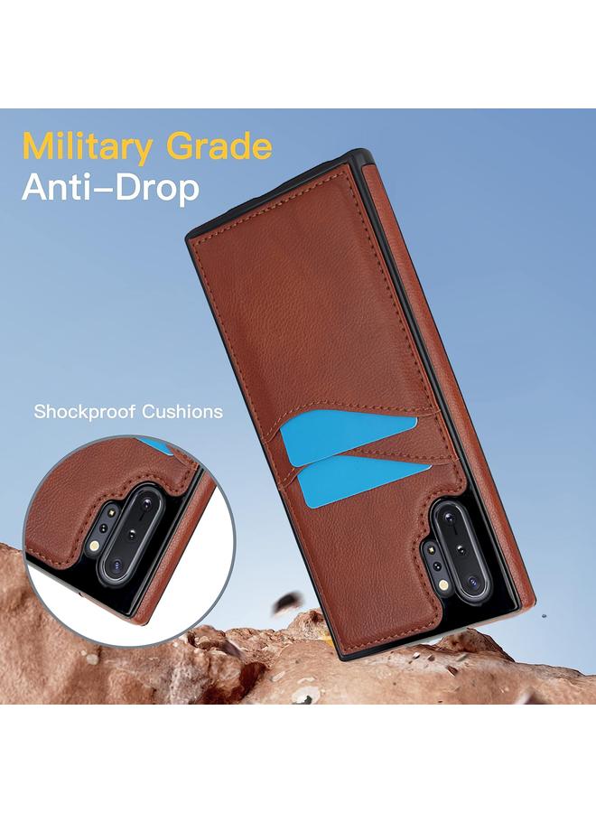 erorex Case For Samsung Galaxy Note10+ Litchi Leather Skin Card Slots Phone Case - Image 3