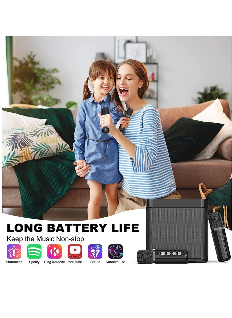 YS Portable Bluetooth Speaker, Karaoke Machine for Adults/Kids with 2 Wireless Microphones, Portable Bluetooth Karaoke Speaker PA System, Singing Machine with Echo and Vocal Cut, for Birthday - Image 3