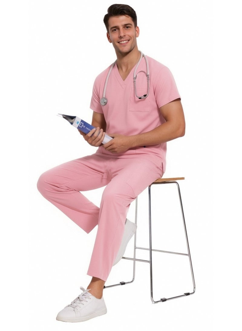 Joychic Womens Men Medical Scrubs Set Unisex Scrub Top and Scrub Pant Set Medical Uniform Scrubs Medical Uniform Set - Image 2