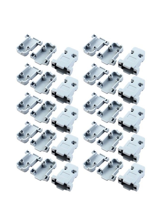 uxcell 20 Pcs Plastic Cover Shell Housing Gray for D Sub DB9 9Pin Connector - Image 1