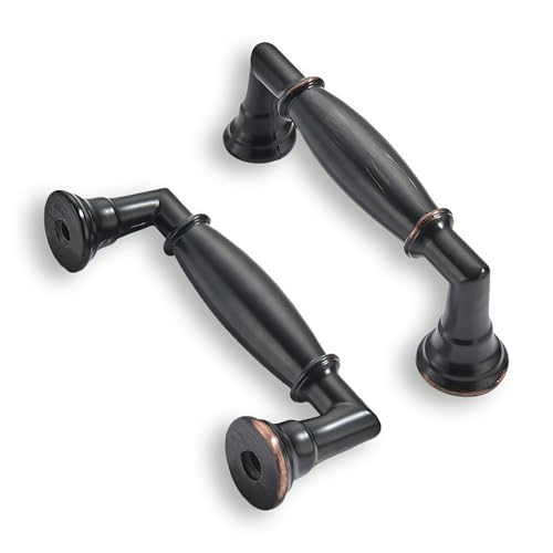 ZAUYX 10 Pack 312 Inch Hole Center Oil Rubbed Bronze Cabinet pulls Solid Heavy Duty Cabinet Pull Cabinet Handles Kitchen Cabinet Hardware Vanity Handles Bathroom Cabinet pulls - Image 1