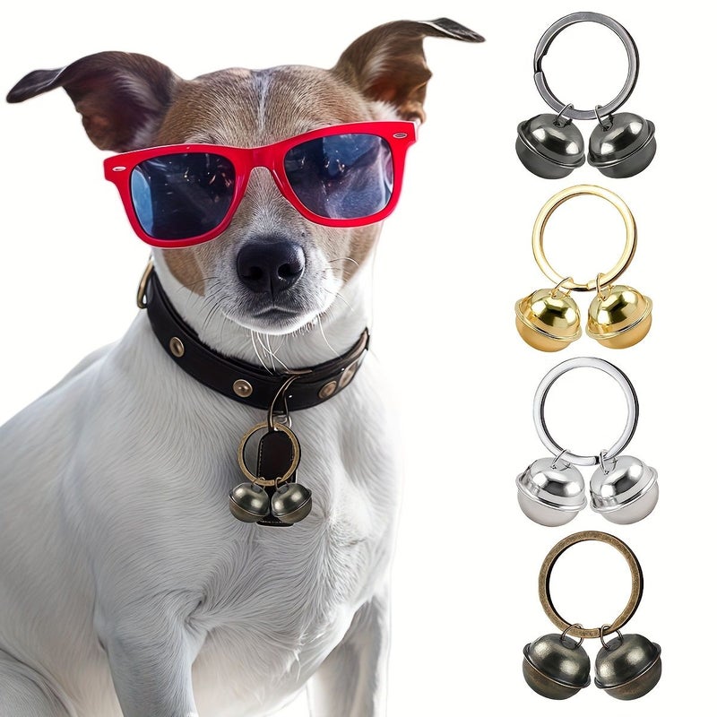 4 Pcs Metal Black Copper Pet Bells for Cat Dog Collar Vintage Lost Pet Training Accessories - Image 1