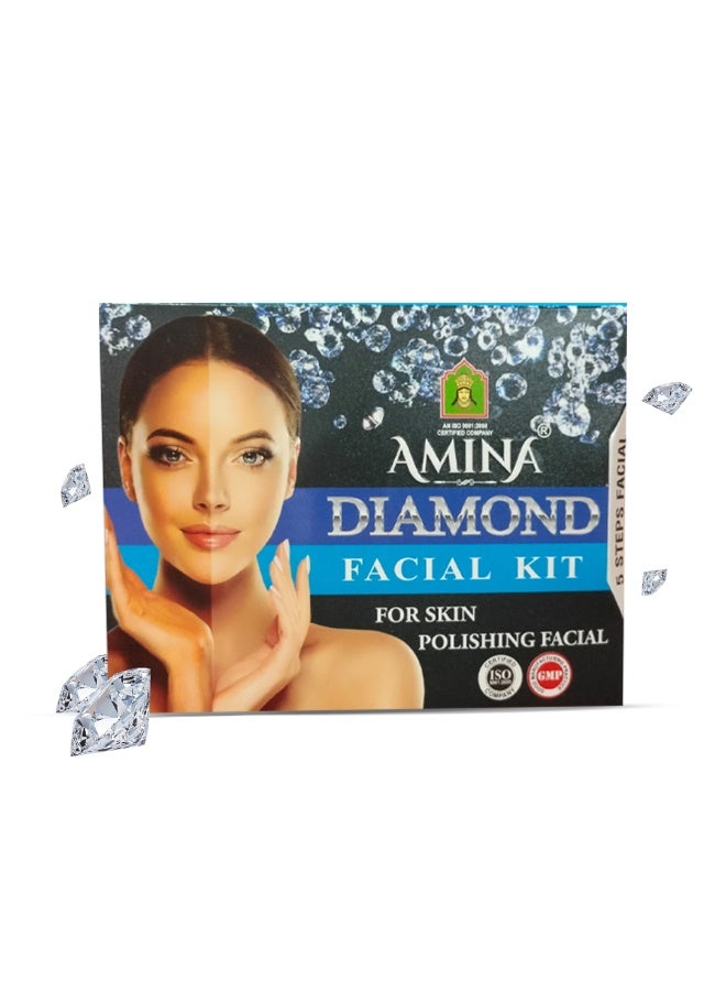 Amina Mixed Diamond Facial Kit for Glowing Skin, 5 Steps (Pack of 5) - Image 1