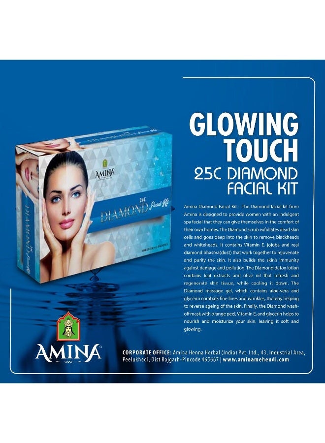 Amina Mixed Diamond Facial Kit for Glowing Skin, 5 Steps (Pack of 5) - Image 3
