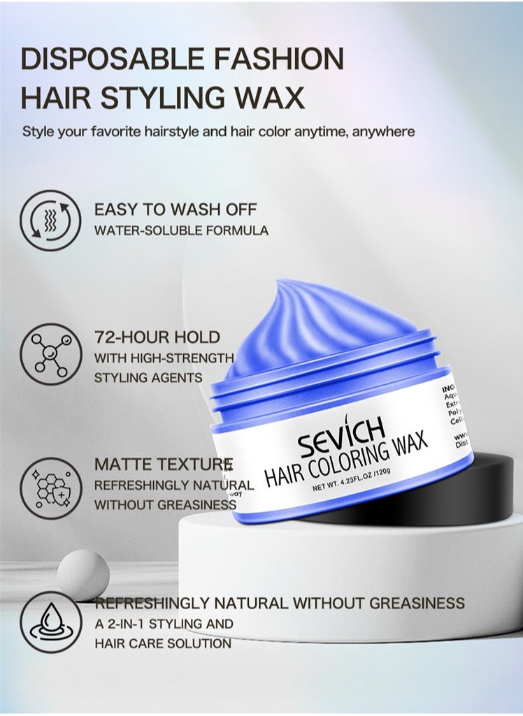 Sevich 120g Hair Coloring Wax Hair Style Dye Mud Hair Color Material for Temporary Hair Color Hair Dye Coloring Wax Washable Natural Instant Hair Color Cream Temporary Hair Dye Wax Green  - Image 4