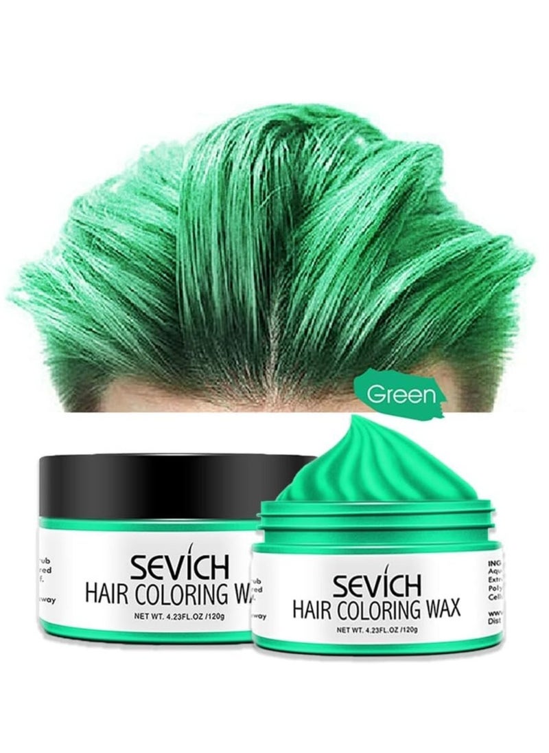 Sevich 120g Hair Coloring Wax Hair Style Dye Mud Hair Color Material for Temporary Hair Color Hair Dye Coloring Wax Washable Natural Instant Hair Color Cream Temporary Hair Dye Wax Green  - Image 2