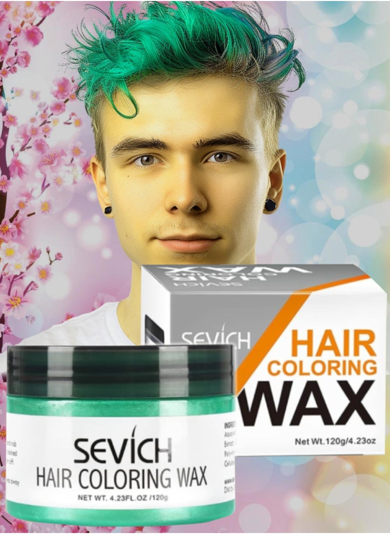 Sevich 120g Hair Coloring Wax Hair Style Dye Mud Hair Color Material for Temporary Hair Color Hair Dye Coloring Wax Washable Natural Instant Hair Color Cream Temporary Hair Dye Wax Green  - Image 1