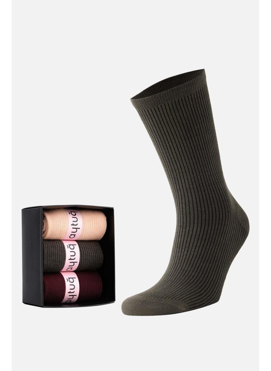 Aytuğ - ™ 3 Pairs Special Boxed Multicolored Socks - 42036-2 - Image 1