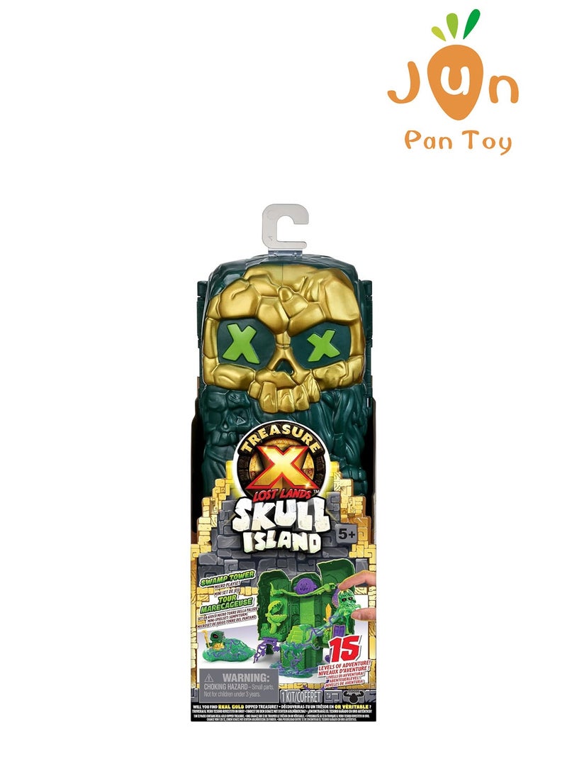 تريجير X أصلي TREASURE X Moose Toys الأراضي المفقودة، جزيرة الجمجمة، برج المستنقع Micro Playset مجسمات أكشن ألعاب أولاد كنز ذهبي حقيقي رحلة استكشاف صندوق هدايا غموض لعبة مفاجأة 15 مستويات مغامرة - Image 3