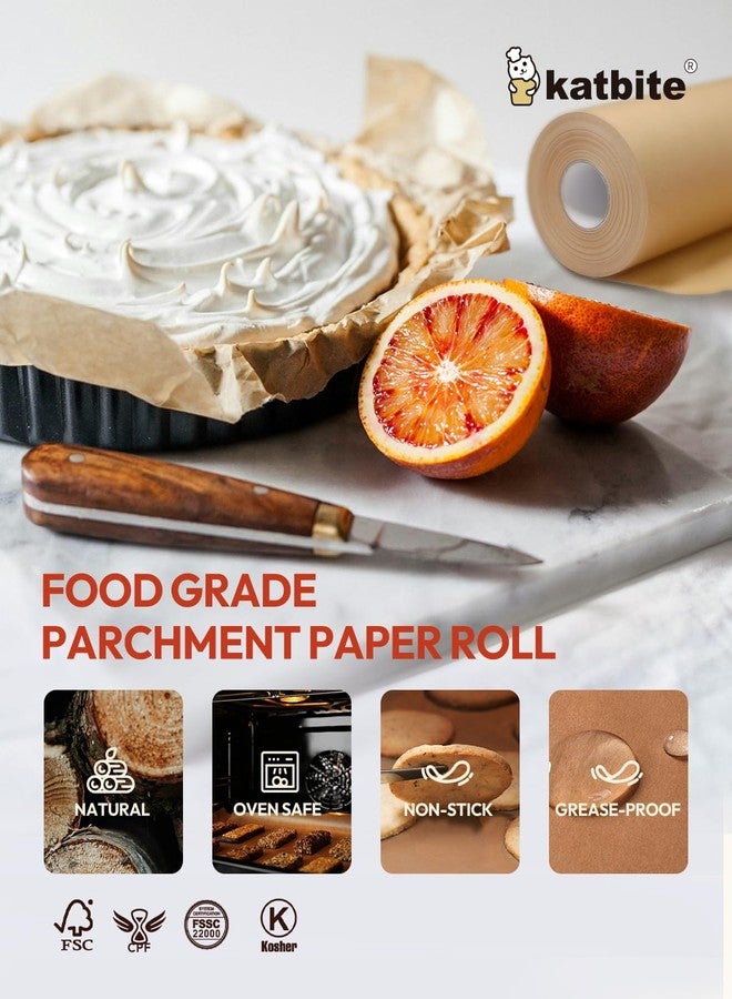 Katbite Unbleached Parchment Paper Roll, 15in x 242ft, 300 Sq.Ft, Non-Stick with Serrated Cutter for Baking, Cooking, Air Fryer - Image 4
