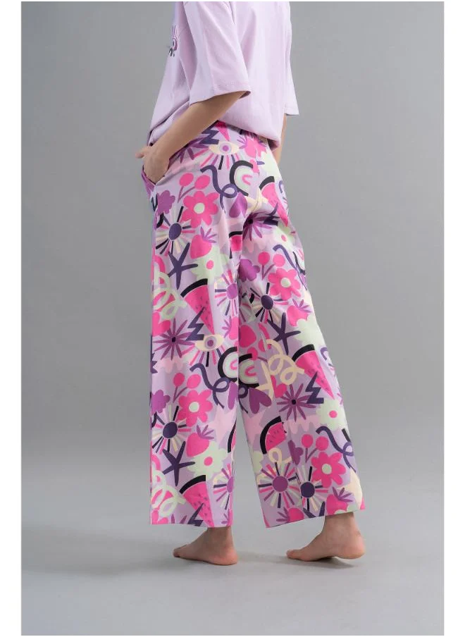 NeceSera Enchanted Purple Cotton Flared Pajamas