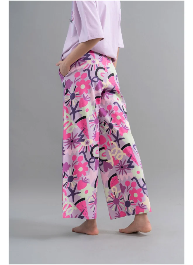 NeceSera Enchanted Purple Cotton Flared Pajamas