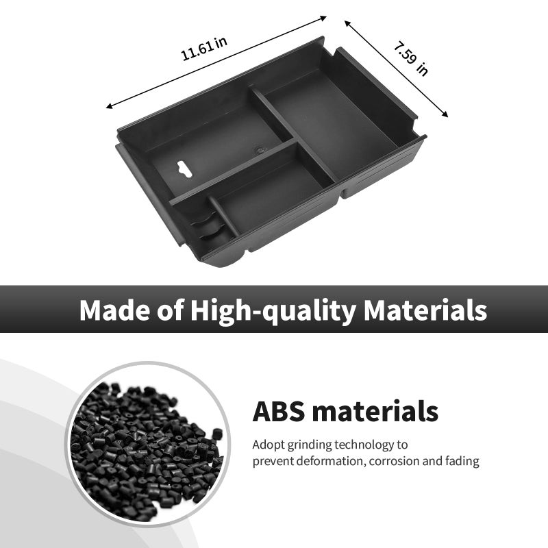 CheroCar Center Console Armrest Box Organizer Tray Interior Storage Box Compatible with Ford F150 2009 2010 2011 2012 2013 2014,Exterior Accessories Black - Image 3