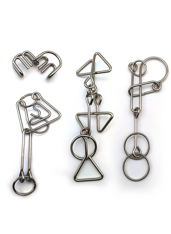 4 Sets Advanced Metal Brain Puzzles Teasers For Kids Adults Higher Level Challenge For Party Games, Office Toys, Parentchildren Games - Image 1
