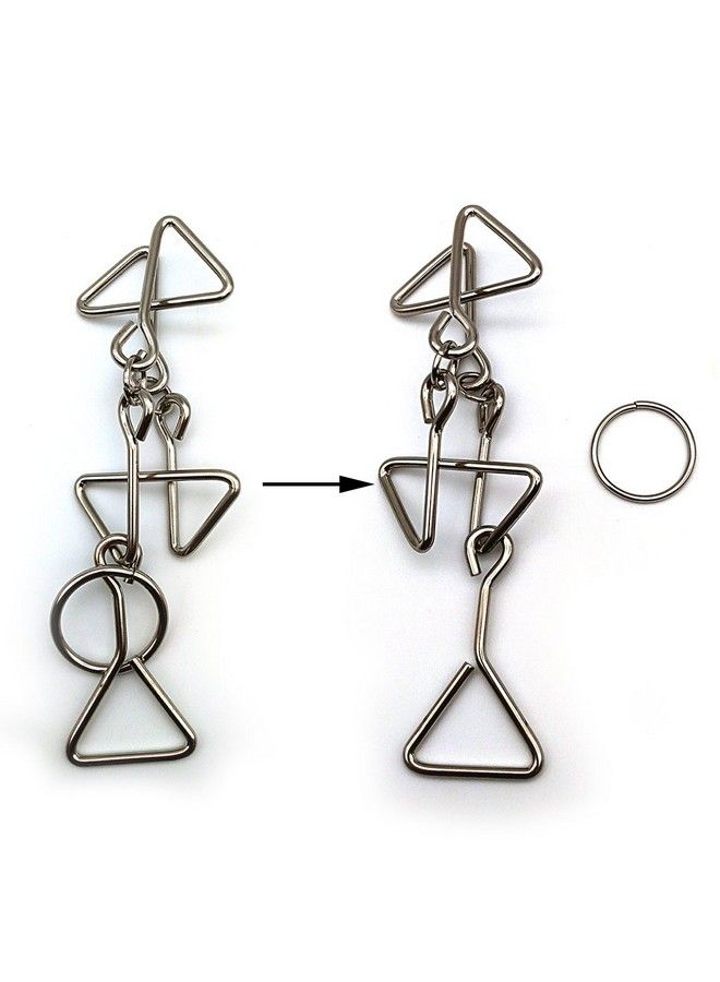 4 Sets Advanced Metal Brain Puzzles Teasers For Kids Adults Higher Level Challenge For Party Games, Office Toys, Parentchildren Games - Image 3