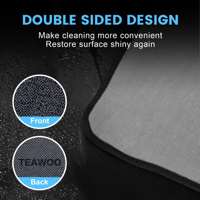 TEAWOO Shiny Wipes Shower Cleaning Cloth, Ultra Absorbent Car Drying Towel, 4 Pack 16 x 24 inch Microfiber Cleaning Cloth for Car, Bath & Househood - Image 5