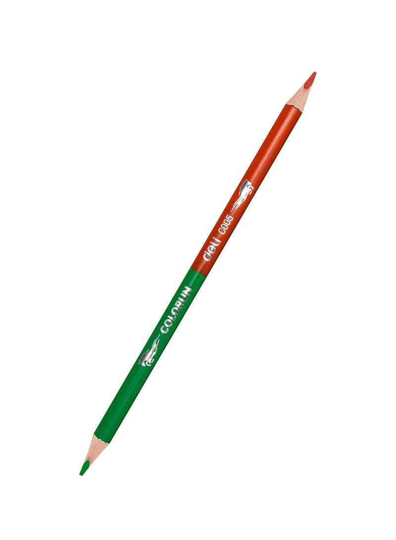 Deli 12-Piece Twin Tip Dual Coloured Pencils Multicolour - Image 4