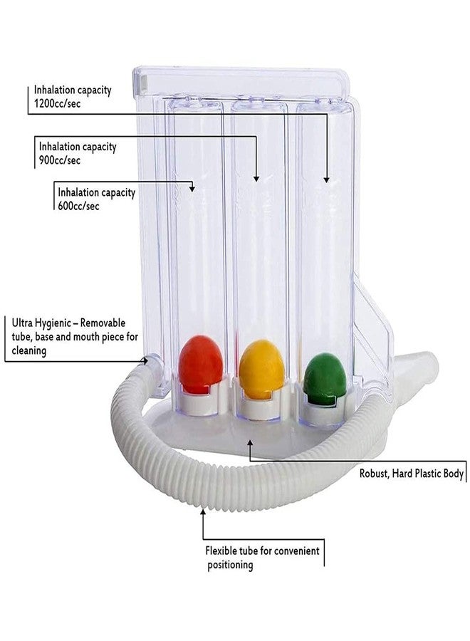 BeatStock Three Ball Breathing Respiratory Exerciser for Sustained Deep Breathing, Relieve Anxiety and Fight Stress, Strengthens Respiratory System and Helps Reduce Shortness of Breath - Image 2